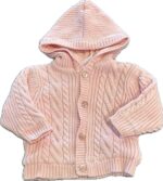 Espace deuxième vie - Veste en laine doublé avec capuchon à boutons 6 mois