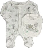 Espace deuxième vie - Ensemble, Pyjama une-pièce et bavoir WatchMeGrow 0-3 mois