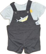 Espace deuxième vie - Ensemble, T-Shirt et Salopette-Short Pekkle 6 mois