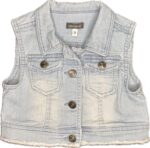 Espace deuxième vie - Veste en jeans à boutons sans manche et sans capuchon Colimaçon 24 mois
